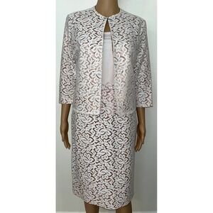 ILGWU/Union Made-50's Vintage, USA, Cream/Nude, Lace, 2 Piece Outfit Set. Size-6